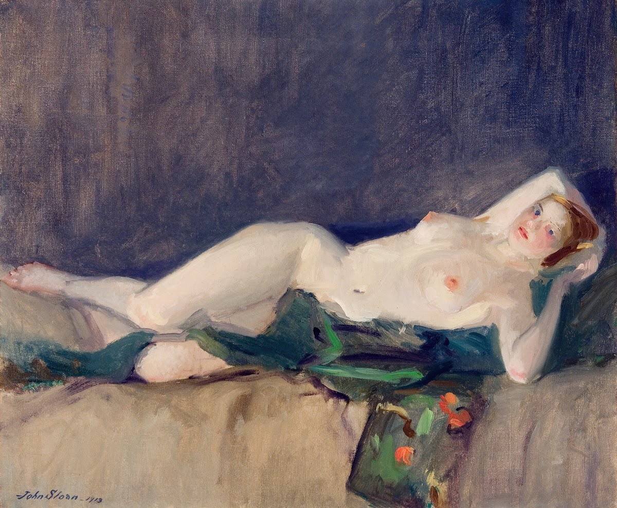 Nude Green Scarf 1913
