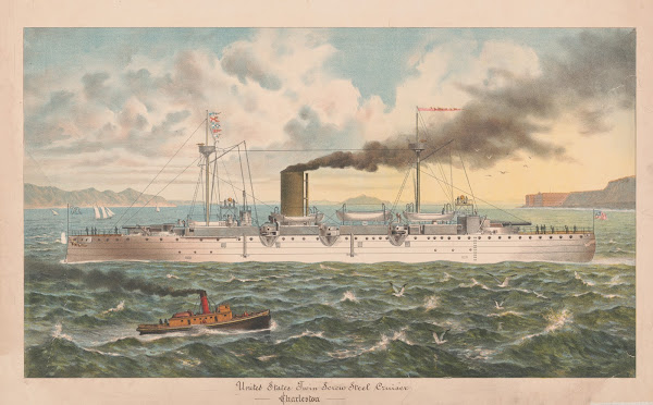 United States twin screw steel cruiser Charleston 1890