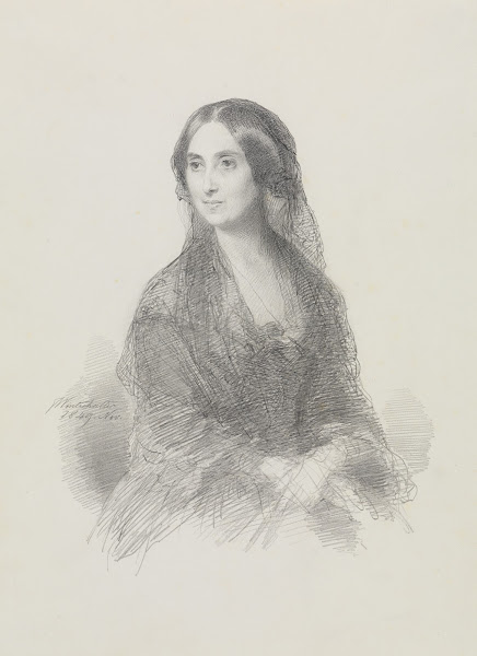Bildnis einer Dame in spanischem Kostüm sitzend in halber Figur 1849