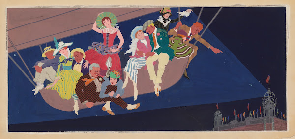 Performers in hot air balloon 1916