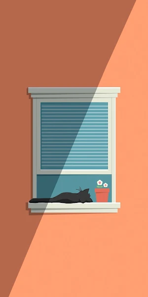 Minimalism, Simple Background, Cats, Window Sill 4K Wallpaper Background