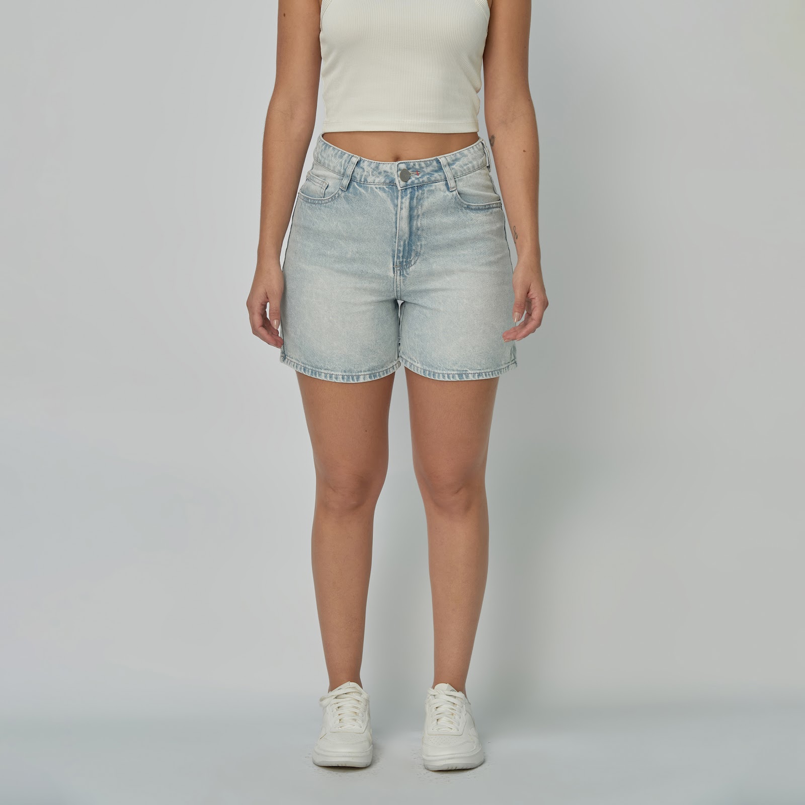 Short largo dama rígido, color Azul claro - Vista 7