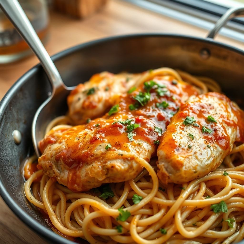 Savory One-Pan Chicken with Buttered Noodles – Easy Weeknight Comfort Food finished