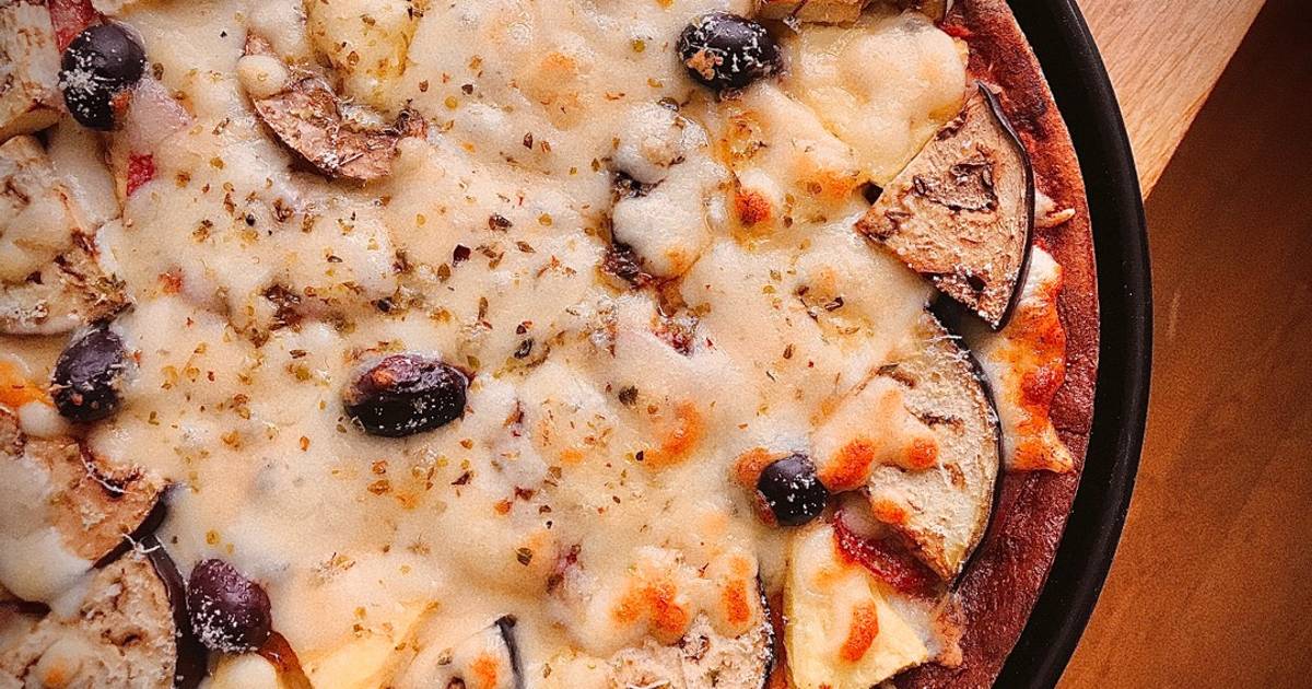 💚 Pizza Đế Siêu Giòn Từ Bột Mì Nguyên Cám Nhân Rau Củ (Vegetarian)