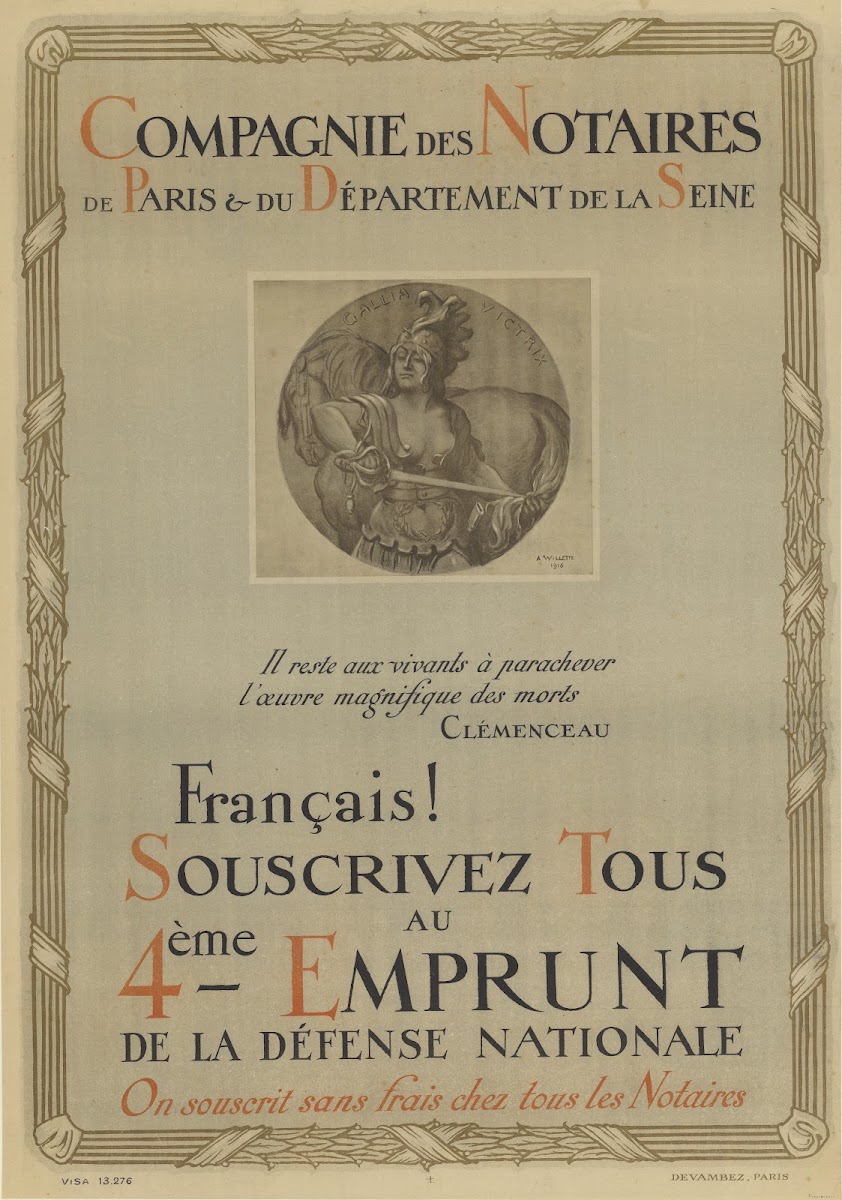 Français Souscrivez tous au 4ème Emprunt de la Défense nationale 1918