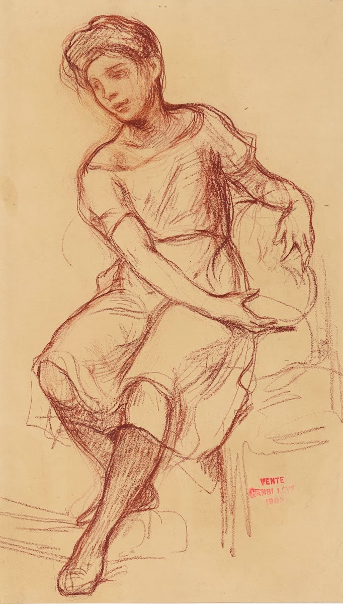 Etude de femme assise sur une chaise