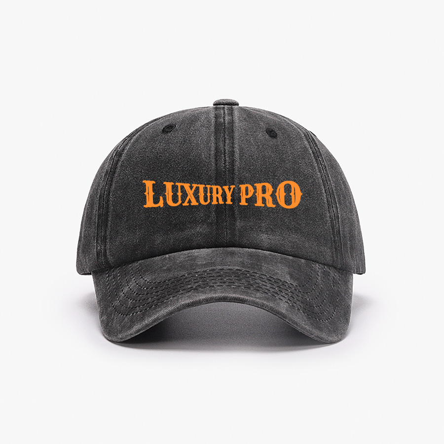 Text embroidery - washed baseball cap