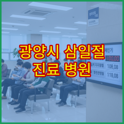 광양시 삼일절 진료 병원 정보, 대체공휴일 문 여는 곳 확인