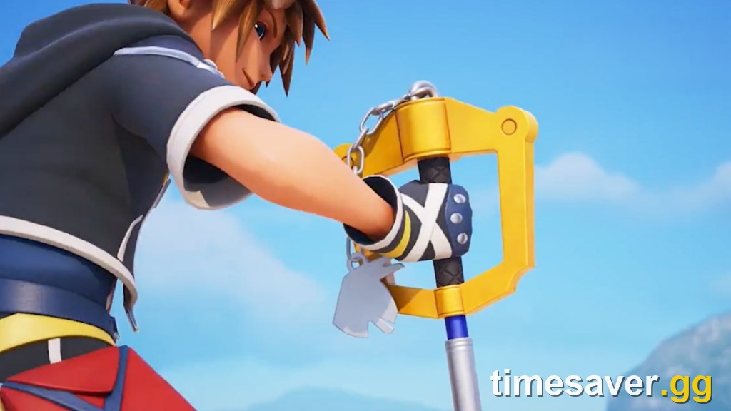 Close-up of the Fortnite Kingdom Key showing the Supply Llama keychain that replaced Mickey Mouse's emblem