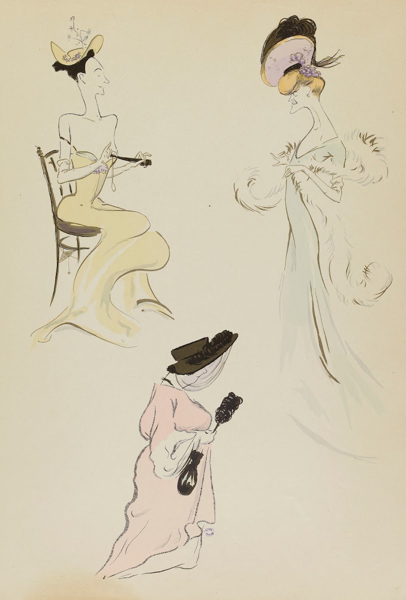 Mme Gauthereau  miss Gebhart Mme Hudson 1909