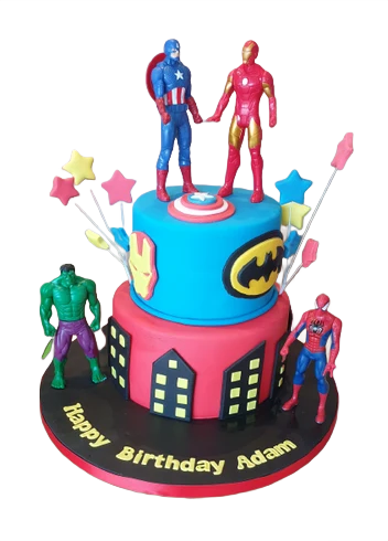 Avengers 2 Tier Birthday Cake CB-NC286