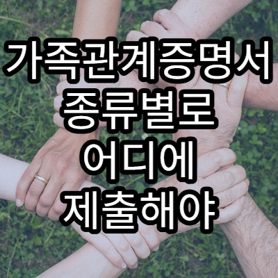 가족관계증명서 종류별로 어디에 제출해야 하는지 상세 설명