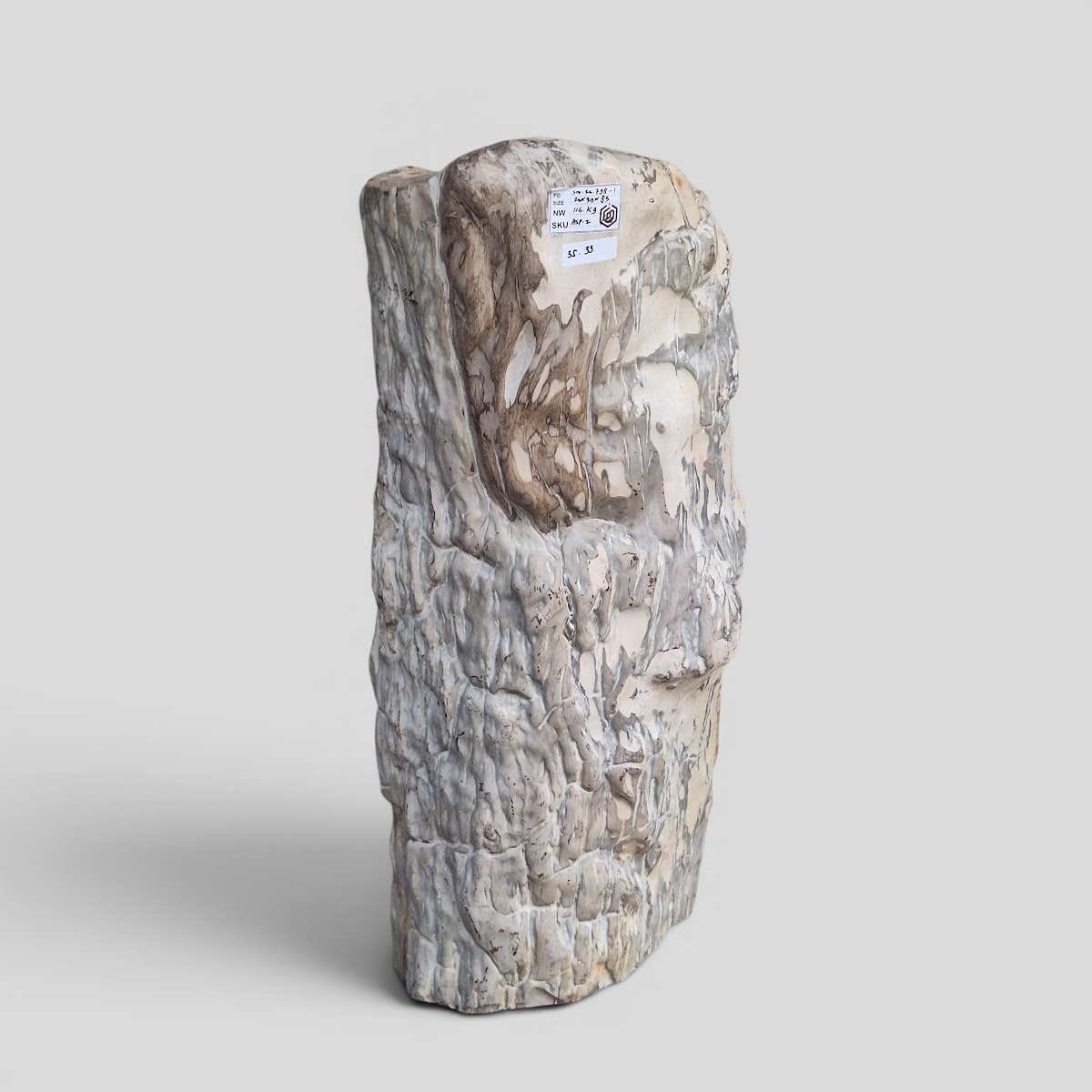 PEDESTAL SEMI POLISH — SKU PJA.35.33 | Petrified Wood by PJ Antique Bali