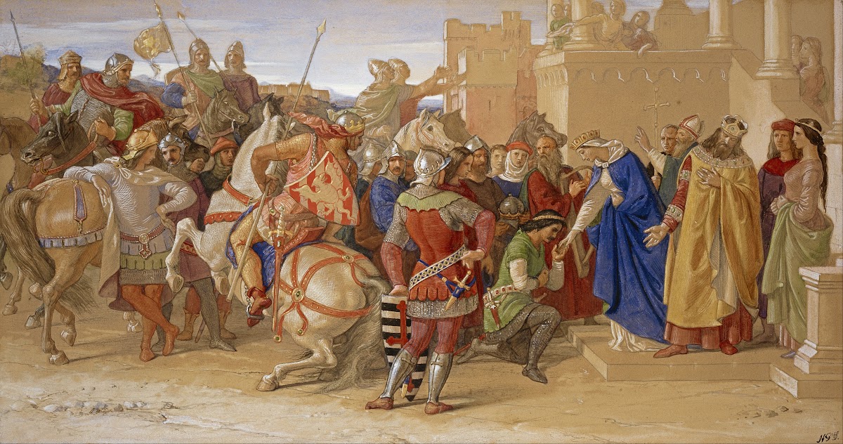 Piety The Knights of the Round Table about to Depart in Quest of the Holy Grail