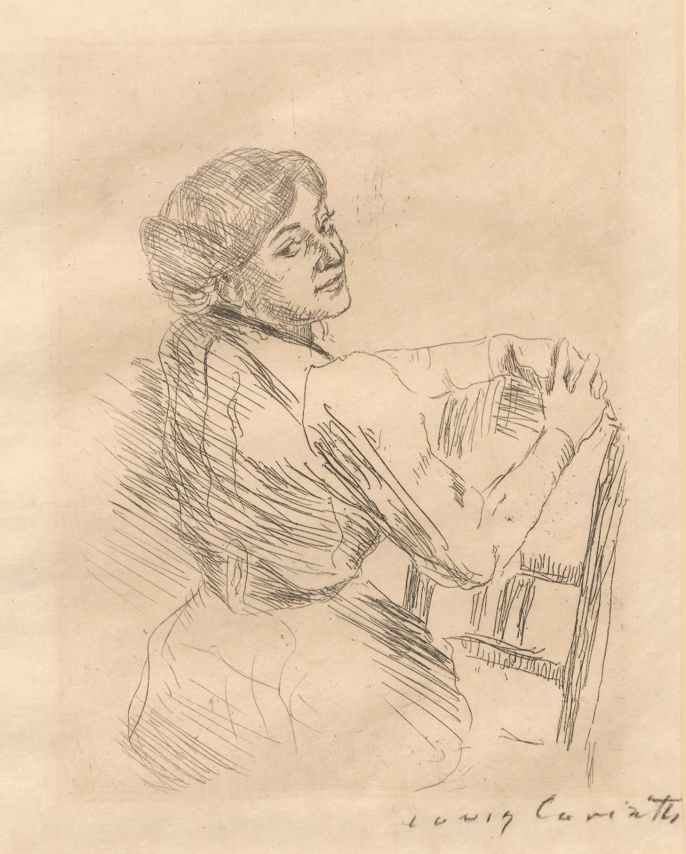 Rittlings sitzende Frau Charlotte Berend Corinth 1910