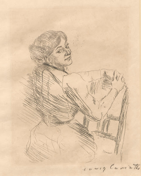 Rittlings sitzende Frau Charlotte Berend Corinth 1910