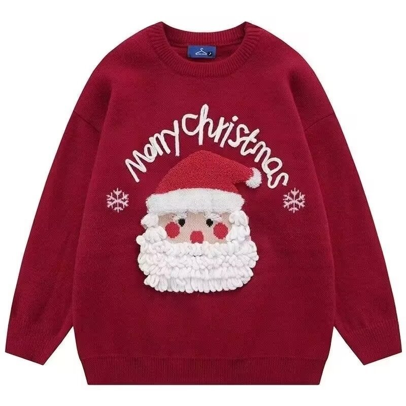 Christmas sweater for men, round neck, motif