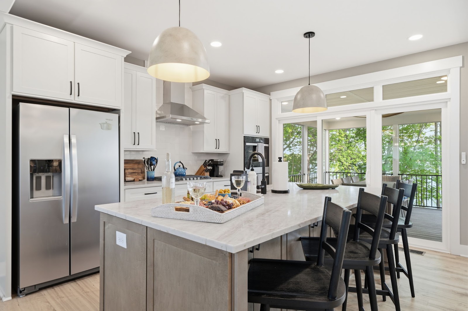 Gourmet kitchen with marble island