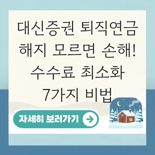 대신증권 퇴직연금 계좌 해지 수수료 최소화 하는 법 대표 이미지