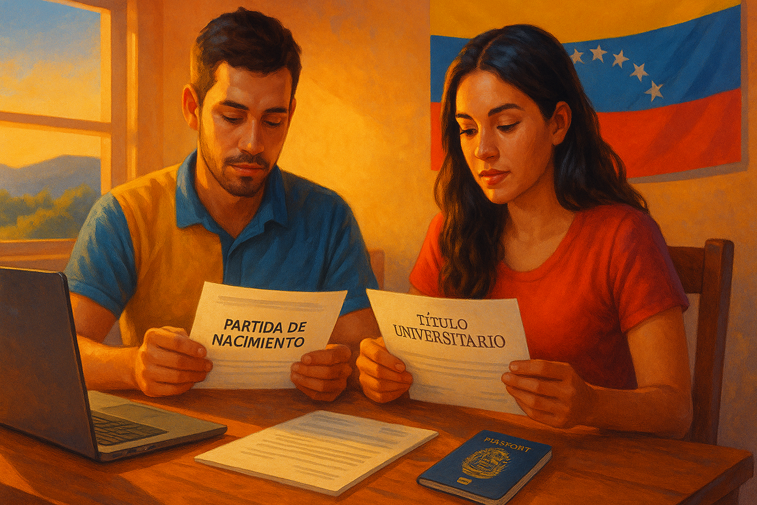 venezolanos en el exterior organizando documentos para apostilla y trámites migratorios