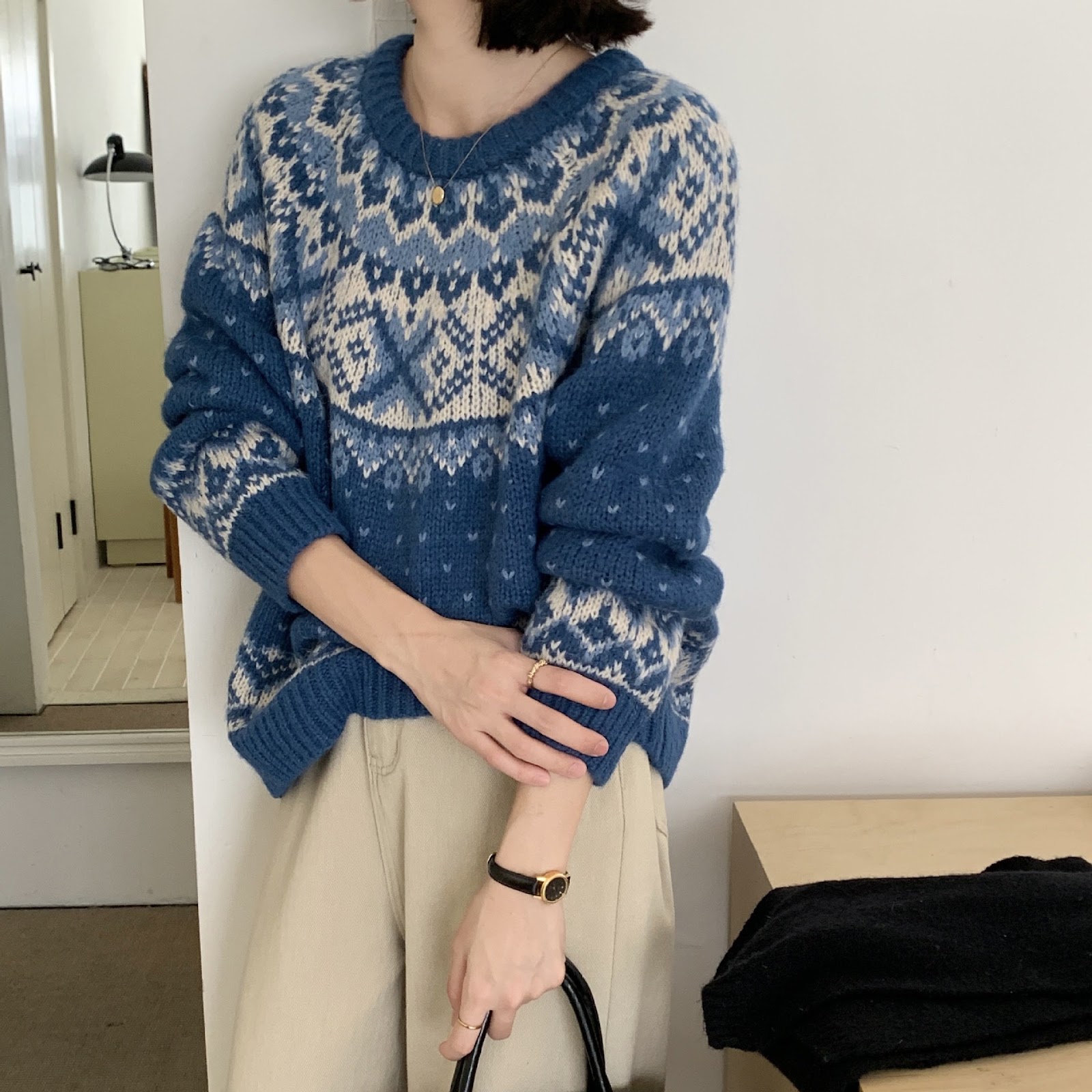 Women's Christmas Sweater in Fair Isle Style