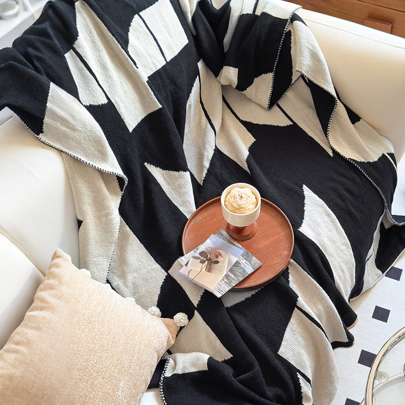 Acrylic throw blanket, simple and elegant