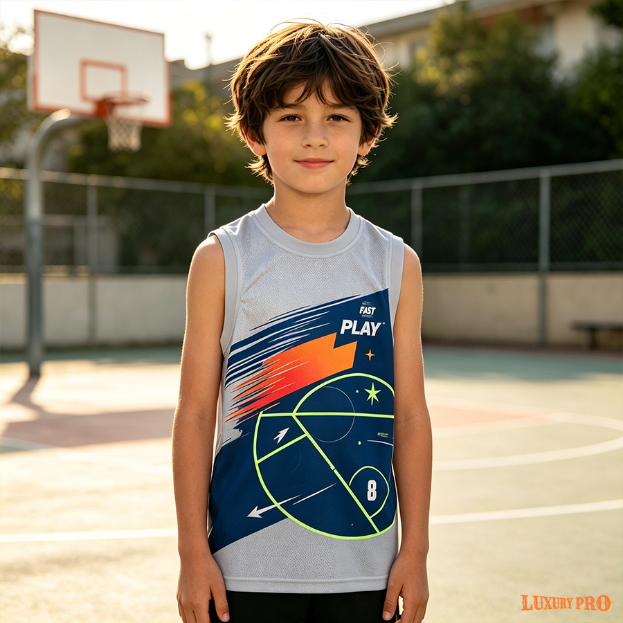 AOP NGA round neck children's vest