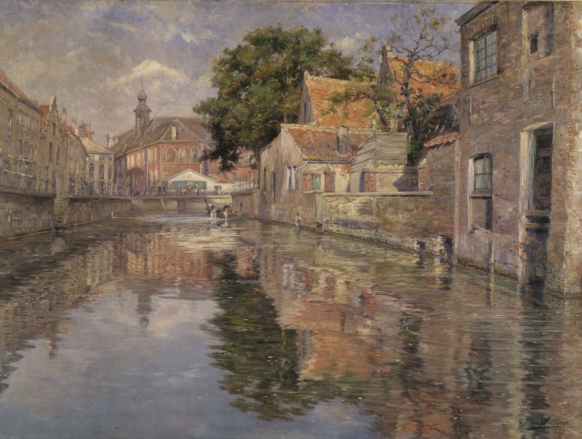 Saint Anthonys Quay in Ghent 19th century