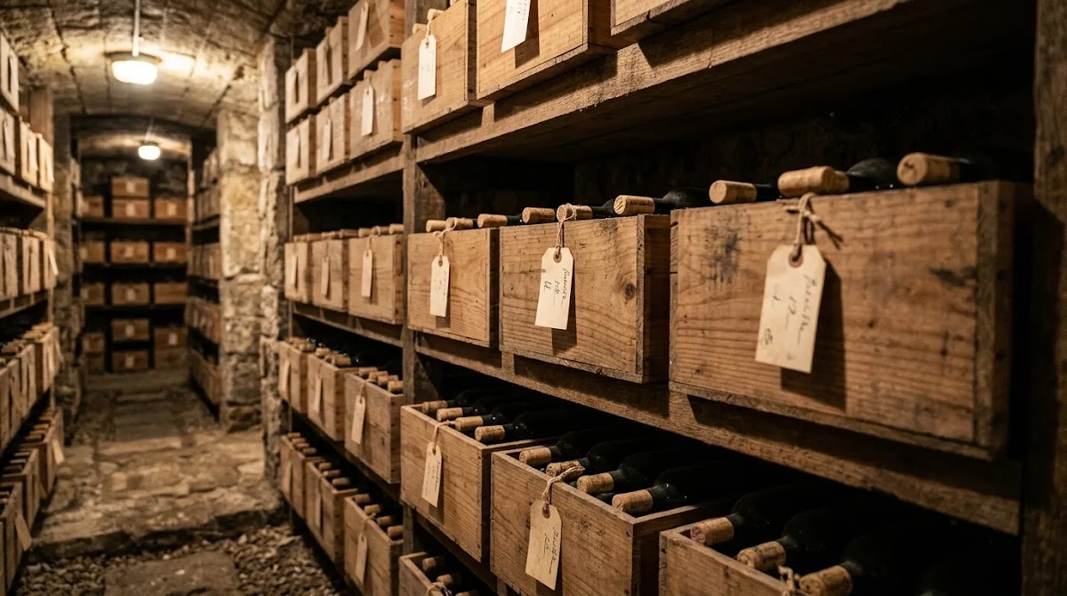 Protected cellar storage illustrating provenance when you buy vintage wine Hong Kong.