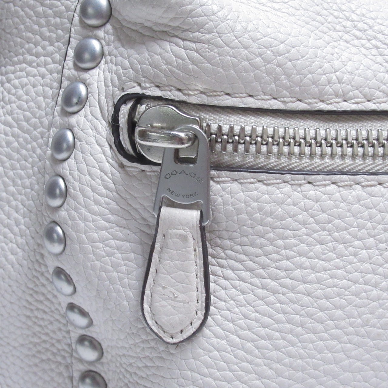 Coach White Leather Backpack