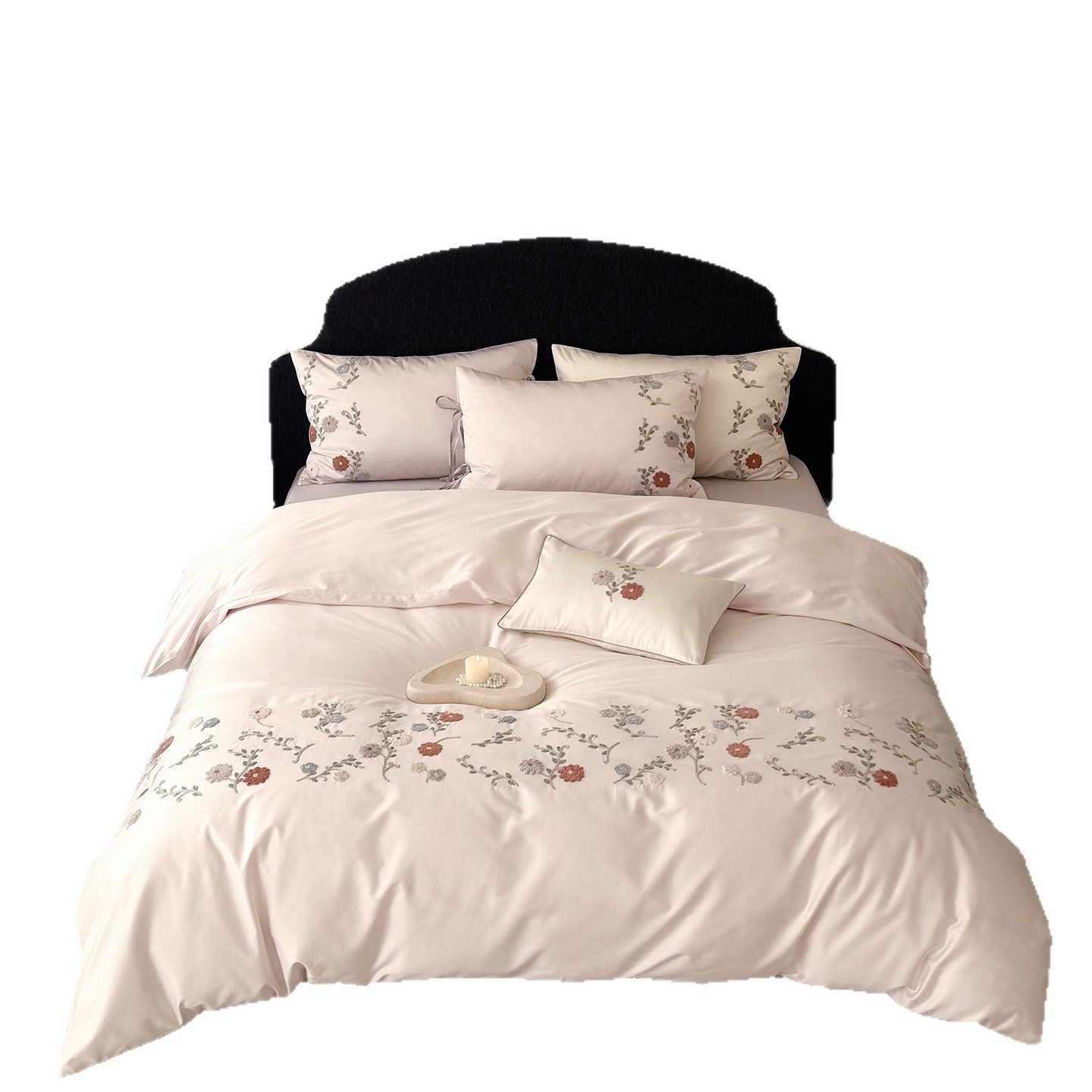Satin Bedding Set, 100s Cotton, Embroidered