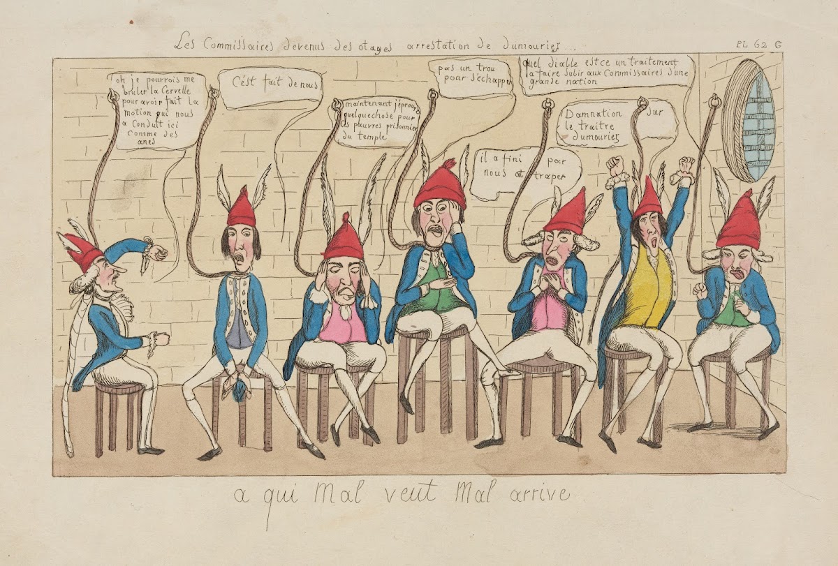 A qui mal veut mal arrive Evil comes to those who do evil 19th century