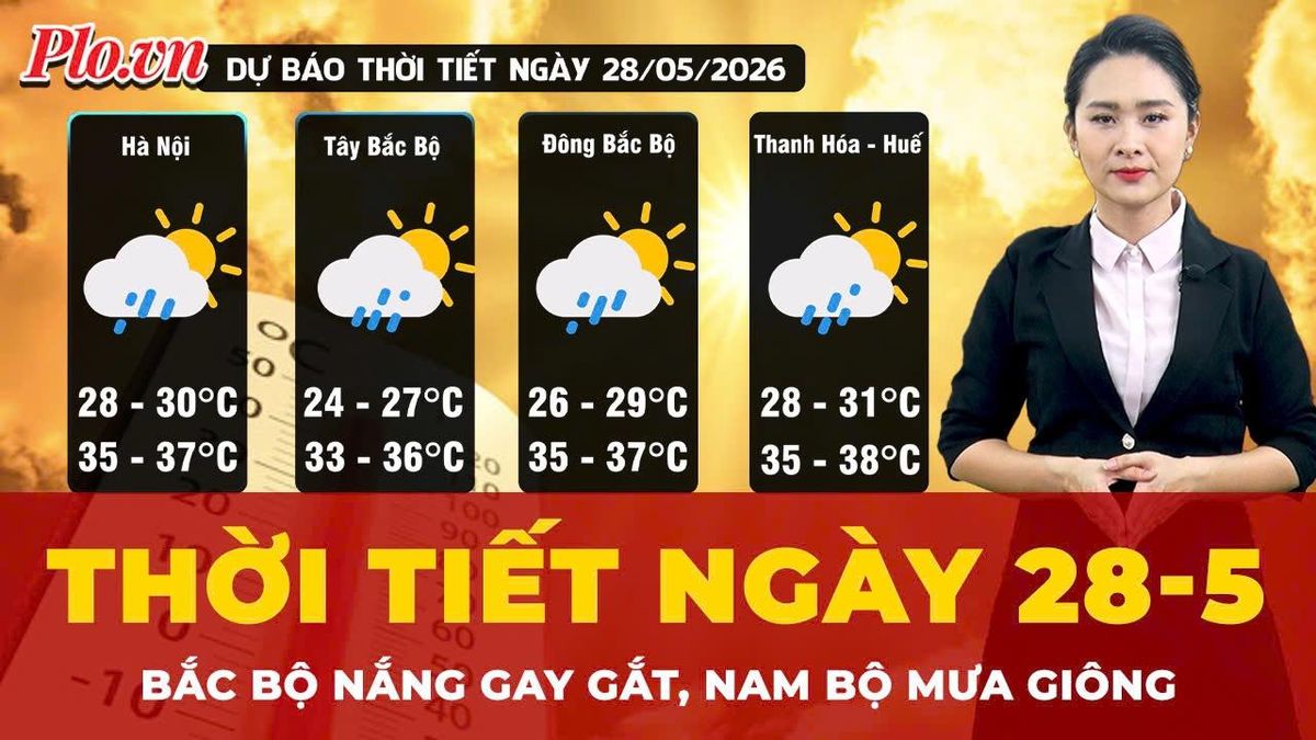 Dự báo thời tiết ngày 28-5: Bắc Bộ nắng nóng gay gắt, Nam Bộ mưa giông - Báo Pháp Luật TP.HCM