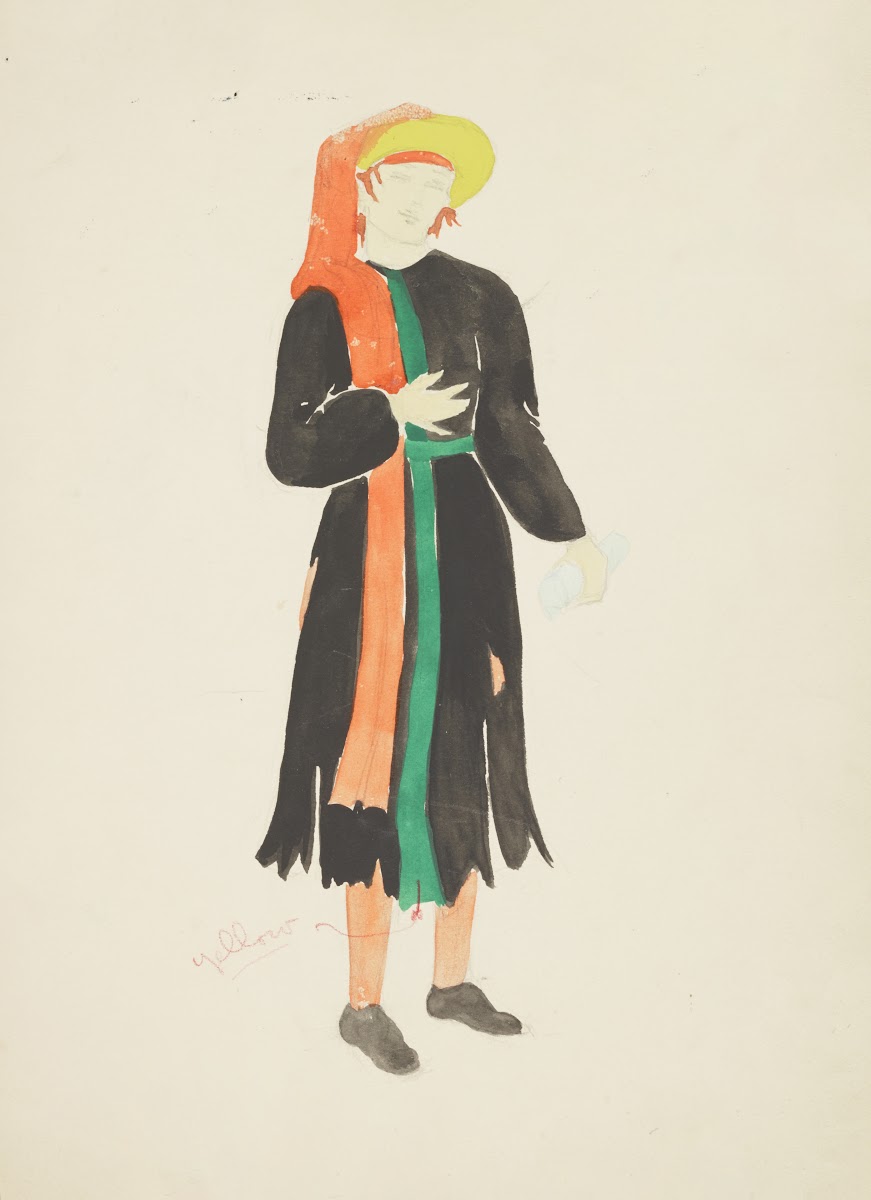 Pierre Patelin Master Patelin Ragged Black Robe Yellow Hat And Orange Scarf 1934