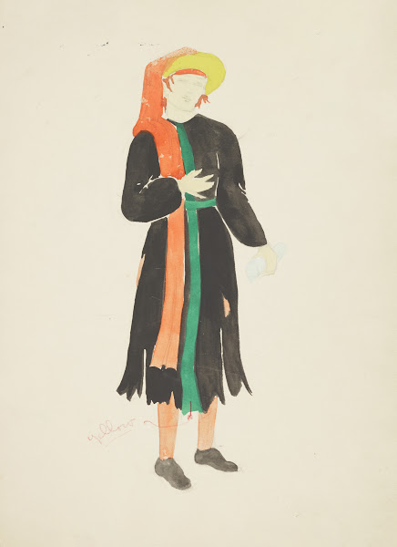 Pierre Patelin Master Patelin Ragged Black Robe Yellow Hat And Orange Scarf 1934