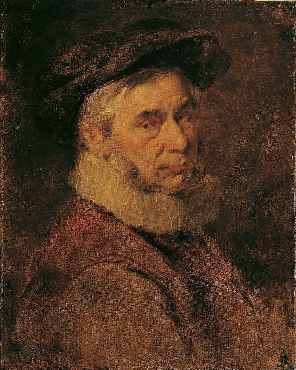 Älterer Mann mit Halskrause und Bart 1865