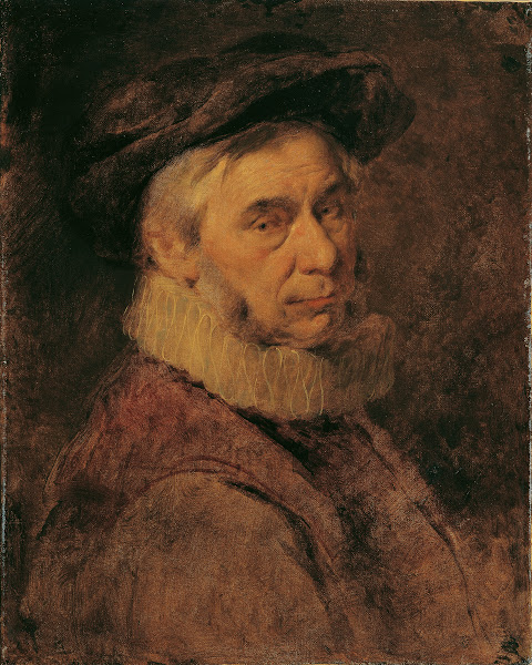 Älterer Mann mit Halskrause und Bart 1865