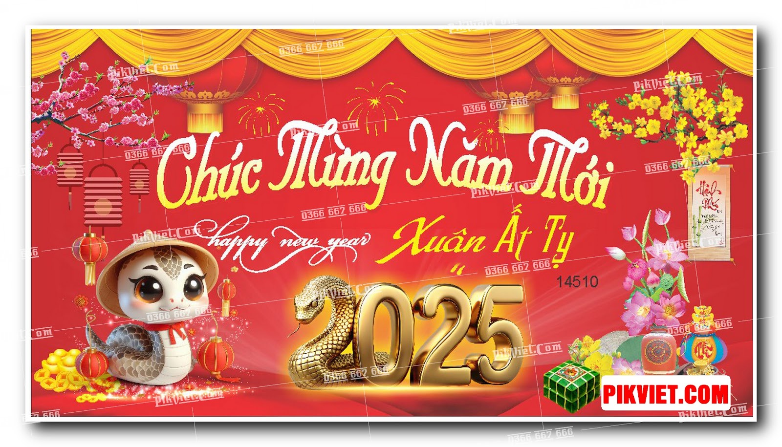 Background Phông Nền Sân Khấu Trang Trí Tết Tất Niên 2025 Đẹp 104