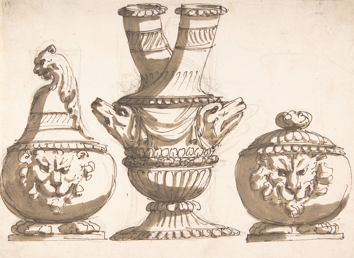 Three Ornamental Vessel Designs 17th century