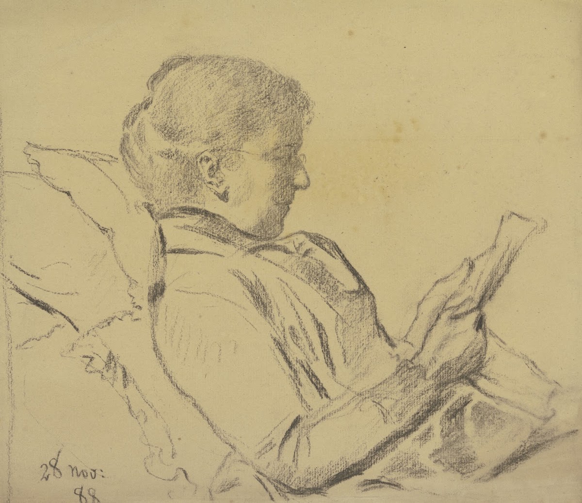 Luise Scholderer Zeitung lesend 1888