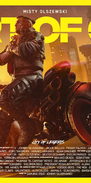 Cyberpunk 2077, Night City, Video Game Poster, Sci-Fi Art 4K Wallpaper Background