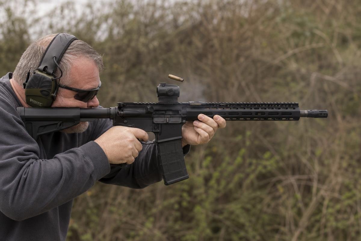 50 Beowulf AR-15 upper ballistics testing at outdoor range