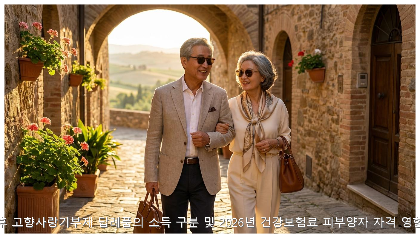 은퇴 후 고향사랑기부제 답례품의 소득 구분 및 2026년 건강보험료 피부양자 자격 영향 분석 핵심 안내 및 분석 인포그래픽 (6)