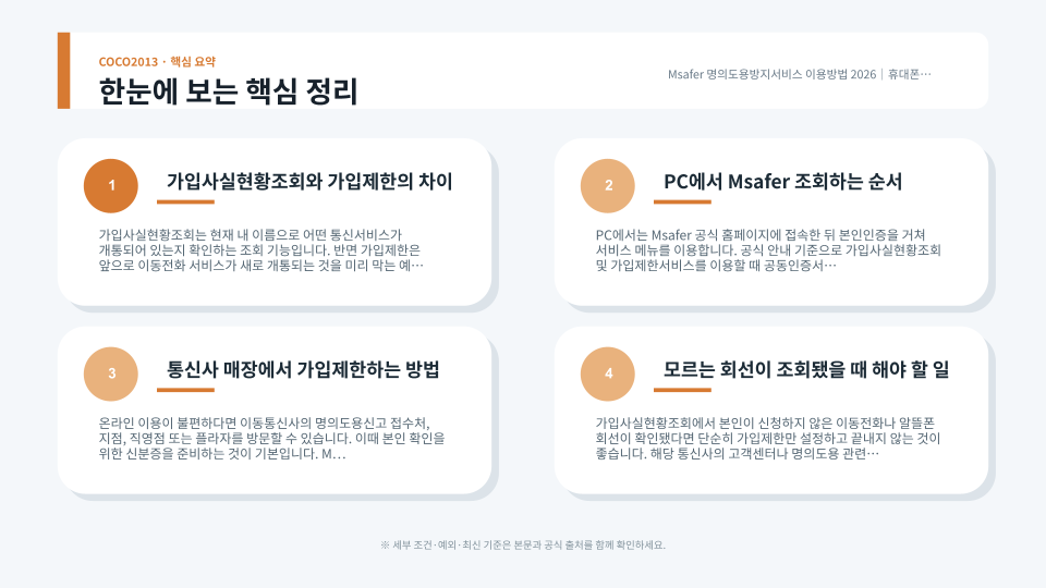 Msafer 가입사실현황조회와 가입제한, 해제 방법을 단계별로 정리한 핵심 안내