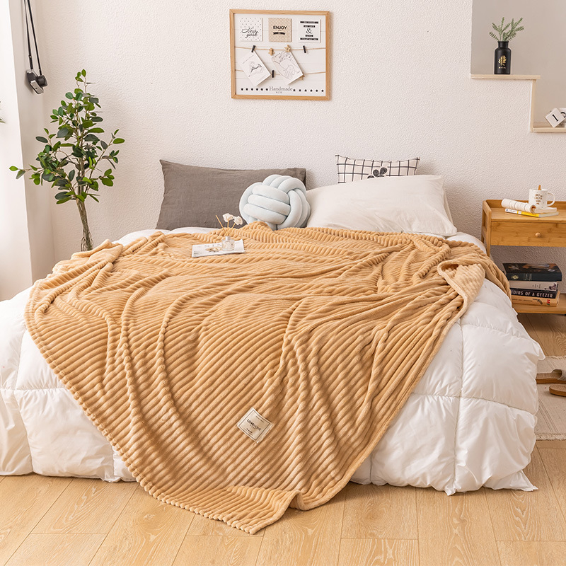 Solid Coral Fleece Blanket