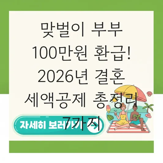 2026년 신설된 결혼 세액공제 신청 조건 및 맞벌이 부부 100만원 환급 받는 법 대표 이미지