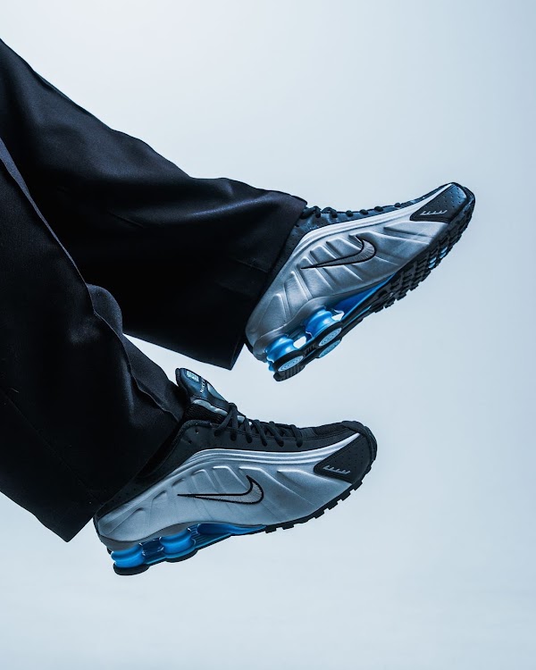 Nike Shox R4 Plata Azul
