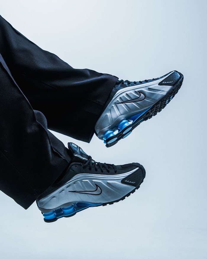 Nike Shox R4 Plata Azul