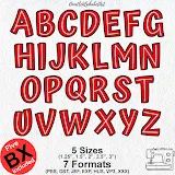 Stitch photo 1 of the Atma Center Line Embroidery Font embroidery design