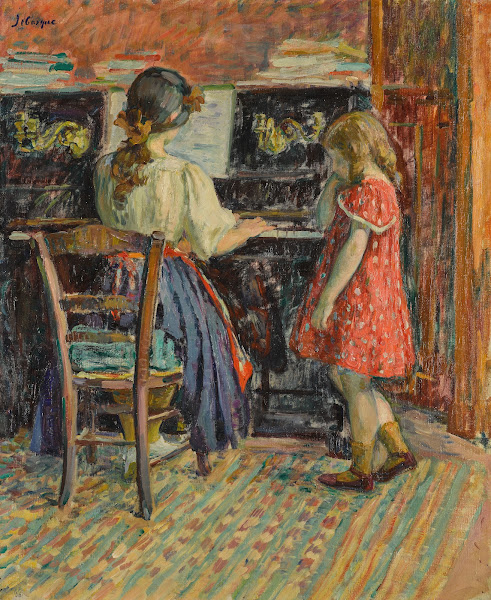La leçon de piano Marthe et Nono circa1907